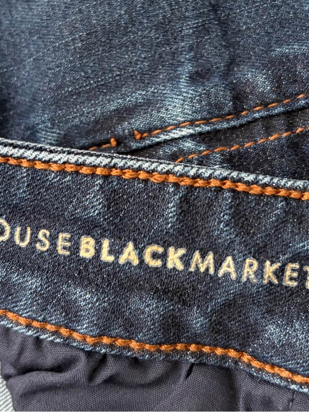 White House Black Market Dark Blue Denim Cuffed Shorts - Picture 3 of 4